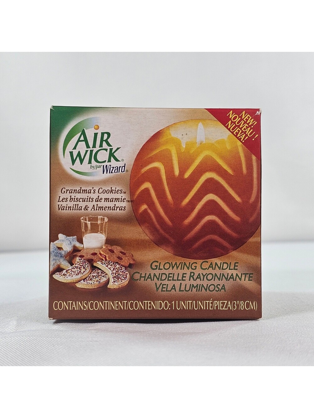 Air Wick by Wizard Grandma's Cookies Glowing Candle Vanilla Cinnamon Ginger 3in